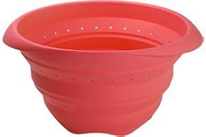 Lékué - Passoire Pliable - Silicone Platine- 23 cm - Rouge - Tools