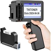 TIKTONER TH10 Portable Mini Handheld Printer with Quick Dry Ink Cartridge, Printing Height 2~12.7mm Inkjet Coding Machine for