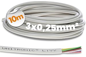 10 metri Lapp 0028303 Cavo di controllo 3x0,25 mm² - Cavo dati care 3 conduttori - Prolunga per LED