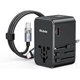 Mcdodo CP-6140 100W 3C1A Universal Seyahat Adapt&ouml;r&uuml; (Type-C to Type-C Kablolu) Siyah