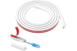 AETPI 2M Cable Trunking Silicone for Electric Cables Flexible Wire Cover Self Adhesive Trunking Single Floor Cord Cable Tidy Hider Wall Mounted TV Wires Cover Conduit for Home Office(White)