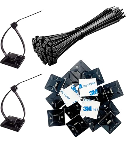 Yichuhaoxi Self-Adhesive Strong Wire Holders 100 Pack Cable Clips For Cord Management In Office Home Car Black M505ph527f306 Yichuhaoxi Self-Adhesive Strong Wire Holders 100 Pack Cable Clips For Cord Management In Office Home Car Black M505ph527f306