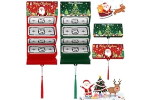 XINRONGDA Geldgeschenk Weihnachten mit 10 Fächern, Weihnachtsgeschenke Kollegen, Verpackung Geld Weihnachten, Überraschung Weihnachtskarten Cash Gift Envelope, Kartenhalter für Alle Jubiläen(Rot+Grün)(A)