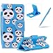 Produktbild Elegant Malerei Muster Design Hüllen für Huawei P20 Lite, Herzzer PU Leder Ständer Schutz Etui Flip Case Weiche Innere Silikon Bookcase mit Stoßfest Magnet Kartenfächer Schutzhülle für Huawei P20 Lite - Panda Serie