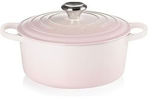 Le Creuset Cocotte Signature en Fonte Émaillée avec Couvercle, Ø 24 cm, Ronde, 4.2 L, 4.305 kg, Shell pink, 21177247774430