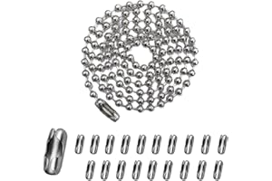 XOUDKE 2,4 MM Diametro Bordato Pull Catena di Prolunga, Catena in Rilievo Estensione con 20 Connettori Corrispondenti (5 Metri)