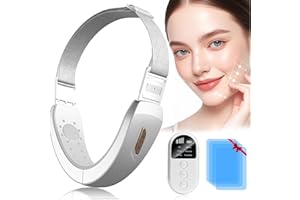 Elektrisches V-Face Shaping Massager, Shiptree EMS Gua Sha Elektrisch, Facelifting Gerät Rote und Blaue Phototherapie Gesichtsmassagegerät, 6 Modi Face, V Shape Face Jawline Trainer mit Sugr Nase Akn