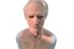 EAGSTRIKY Máscara de anciano Látex realista Máscara de anciano aterrador Cabeza completa Máscara humana Fiesta Cosplay Máscara de Halloween realista para adultos Máscara de disfraz divertido