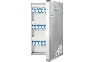 ‎TUKA-I-AKUT TUKA-i-AKUT Schlüsselkasten 72 Haken, Abschließbar Metall Schlüsselschrank Wandmontage, Schlüssel Aufbewahrung Schlüssel Box aus Aluminiumlegierung, mit Schlüsselanhänger u Montage Set, TKD8650-72