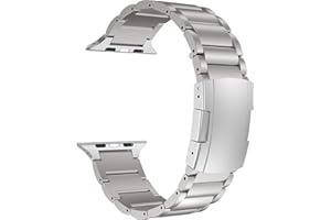 MaKTech Titan-Armbänder,Metallband mit Schildkrötenschnalle,Kompatibel mit Apple Watch Series 9/Ultra 2/SE/8/7/2023