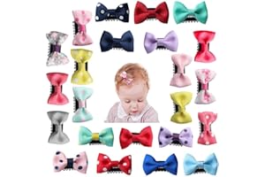 Pinces à Cheveux, 23Pcs Barrette Nœuds Cheveux Fins en Ruban Gros-Grain pour Bébés/Fille/Nouveau-Né