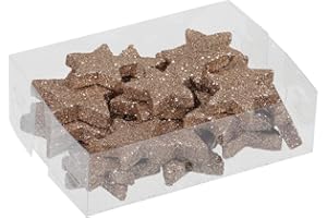 MIJOMA Streudeko 3D-Glitzersterne Glitzer-Sterne Streusterne Tischdekoration, Elegante und Moderne Dekoration für Weihnachten, Geburtstag, Hochzeit, Silvester (Größen: 4/5 cm - 24 Stück, Champagner)