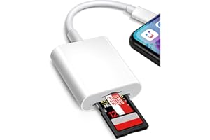 LOYDIA SD Kartenleser für iPhone/iPad, Kamera 2 in 1 SD Kartenleser mit Dual Slot für SD/Micro SD, Fotografie Speicherkartenadapter, SD-Karten-auf-Lightning-Adapter, Plug and Play