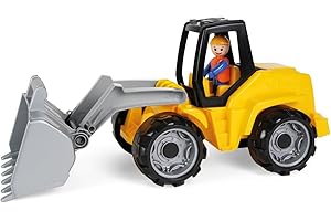 Lena 04412 - Truxx Schaufellader, ca. 37 cm und Spielfigur, Blau, Silber