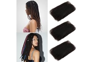 FASHION IDOL Afro Kinkys Bulk Human Hair for Dreadlock Extensions Loc Repair Braiding Twist Afro Kinky Human Hair for Locs 1 Pack 50 Gram 1.8 Oz One and Three Pack for Sale