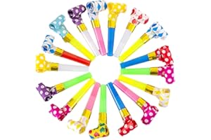 TOUMETT 20 Pcs Party Blowers for Kids Adults,Birthday Party Blower,Whistles Blower Kids,Colourful & Fun Whistles for Kid,PartyHorn Toys, for Birthdays,New Year,Graduation,PartyBag Fillers Gift