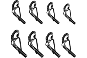 IUFDGHN 8pcs Rod Tip Repair Kit Fishing Rod Tip Repair Kit Stainless Steel Rod Tip Repair Rod Tip Replacement Fishing Rod Tip Repair Kit (Black)