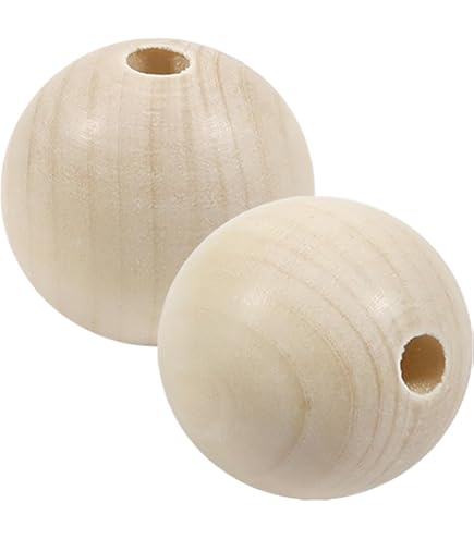 120 Perles En Bois Naturel - 10 à 30 Mm - Sans Trou - Pour DIY Et Bijoux