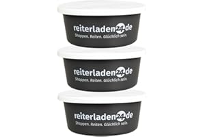 RL24 - Leckerlischale | Müslischale mit Deckel für Pferde | Futterschale zur Aufbewahrung von Leckerli & Pferdefutter | Leckerli-Dose in Grau | 3 Schalen á 5l (3er Set) | Pferdezubehör