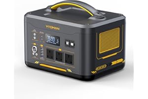 VTOMAN Jump 1000 Portable Power Station 1000W - 1408Wh LiFePO4 Solar Power Station with Capacity Expandable, 1000W Constant-Power Battery Powered Generator with Dual 100W PD & 3x Regulated 12V/10A DC