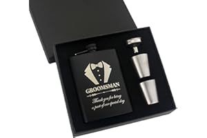 Sikweny Flasque A Alcool Avec 1 Entonnoir Et 2 Verres À Vin Flasques Acier Inoxydable Noir Mat Flask Corps En U Cadeau Temoin Mariage Finition Brossée pour Les Mariages Anniversaires Mariage