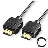 Thin Slim HDMI Cable 2M,FOINNEX HDMI 1.4 Slim Cord High Speed with Cable Tie,Support Ultra HD Video 4K@30Hz, 2K,1080P,3D,Ethe