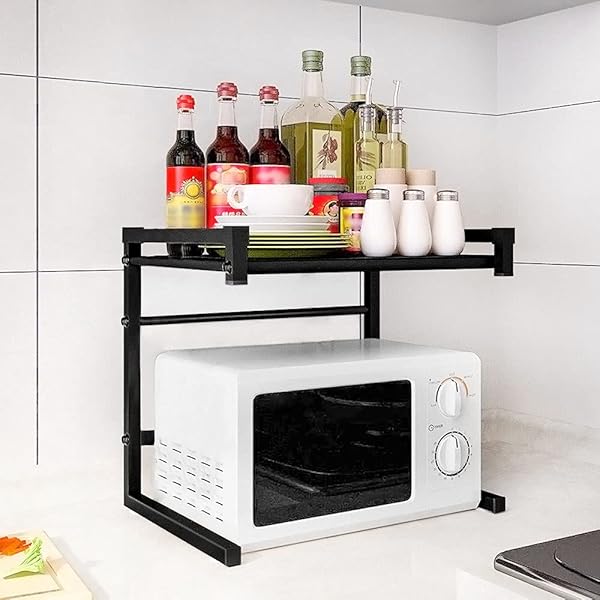 INDIAN DECOR. Metal Microwave Oven Rack, Standard, White : Amazon.in: Home & Kitchen