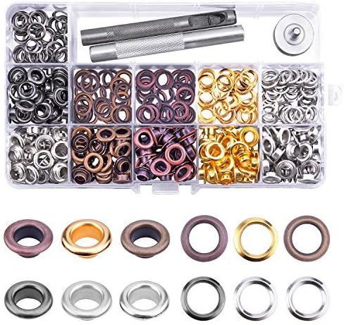 BTNOW 240 Set 1/4" Grommets Metal Grommet Eyelets, 3 Pieces Grommet Setting Tools with Storage Box, 6 Colors