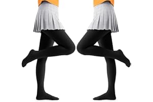 Comfyouth Thermostrumpfhose Mädchen Kinder 2er-Pack Thermo Strumpfhose mit Fleecefutter an den Füßen Winter Blickdichte Termostrumpfhosen 3-14 Jahre