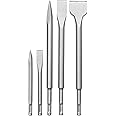 KWB SDS-PLUS CHISEL SET FOR ROTARY HAMMER - 5-PIECE STONE AND CONCRETE CHISEL SET IN PLASTIC CASE