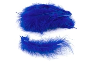 ‎CREATIVERY Marabufedern ca. 20 Stück, 12-17cm (blau 352 / königsblau/royalblau) // Dekofedern Bastelfedern Marabu Federn Schmuckfedern