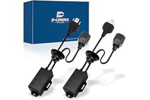 ‎D-LUMINA D-Lumina H4 LED-Scheinwerfer, Canbus-Decoder, Anti-Flicker-Kabelbaum, Glühlampen, Widerstands-Decoder, fehlerfreier Umbausatz, Adapter, Warnunterdrückungskondensatoren (2er-Pack)