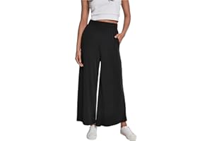 Urban Classics Ladies Modal Culotte Mujer Pantalones de Tela Negro Ancho