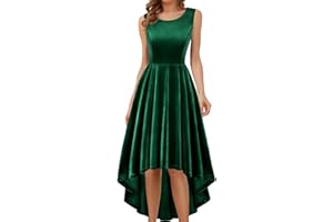 Berylove Damen Vokuhila Cocktailkleid Abendkleider Elegant für Hochzeit Festliche Kleider Ärmellos Brautjungfernkleid