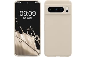 kwmobile Carcasa Compatible con Google Pixel 8 Pro Funda - Case TPU y Silicona antigolpes - Apto Carga inalámbrica - Crema