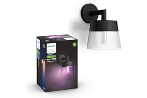 ‎PHILIPS HUE Philips Hue White & Color Ambiance Attract Wandleuchte für den Aussenbereich schwarz 350lm, dimmbar, bis zu 16 Mio. Farben, steuerbar via App, schwarz, kompatibel mit Amazon Alexa (Echo, Echo Dot)