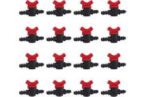 VooGenzek 16 Piezas Válvula de Interruptor de Riego de Goteo, Interruptor de Válvula de Tubería 16mm, Interruptor de Válvula de Tubería Jardín, Flujo de Agua Válvula de Control, para Riego de Jardin