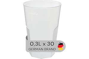 LogiPack GeRo 30 Reusable Cocktail Cups 0.3 L Made in Germany Reusable Transparent Polypropylene (Cocktail Cups 0.3 L)