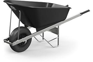 Agri Barrow Wheel Barrow 120 Litre Plastic Wheelbarrow with Puncture Proof Tires, Black- Ideal for Equestrians, Gardeners, Yard & Garden Maintainers, Farmers, Stable Workers, Allotment Owners