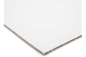 ‎MODULOR Pappwabenplatte kartonkaschiert, 0,5 cm x 50 cm x 70 cm, 810 g/m², Wabenplatte für Bühnen,- Möbel- und Messebau, Abdeckung aus Kraftliner, weiß