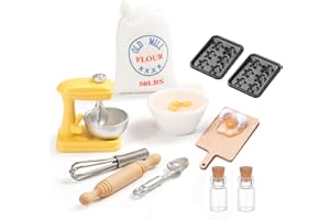 AKSXU Wichtel Zubehör,12 Stück Miniatur Wichtel Zubehör Backen Set für Wichteltür Weihnachten Deko und 1/12 Puppenhaus, DIY Weihnachten Wichtel küche Backset Weihnachtsbäckerei, Klein, SYH-039