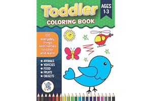 Toddler Coloring Book: 100 Fun and Easy Coloring Pages of Everyday Things to Color and Learn for Toddlers Ages 1-3 Preschool