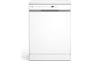 VOK Lavavajillas 60cm - 14 cubiertos, 3ª Bandeja, 8 Programas, Apertura Automática, Inicio Diferido, Sistema Aquastop, Cesta Ajustable - Eficiencia Energética C - Libre Instalacion - Blanco