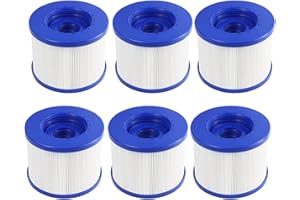 WuYan Swimming Pool Filter 6 Pack Replacement，Cartouche Filtre à Vis Gonflabl De Vis 104mm，pour Clever Spa + Aquaparx + Aqua Spa + Costway + All Seasons + GoPlus + Wido and Others…
