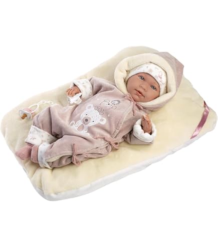 Llorens Nica Baby Doll - 40 Cm Vinyl Doll With Blue Eyes, Pink Outfit, Blanket, Dummy & Cushion, Gift Box