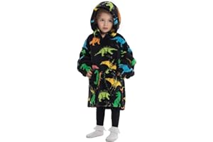 NUANHOM Wearable Blanket Hoodie for Kids Toddlers Super Warm Cozy Oversized Hooded Blanket Sweatshirt with Pocket for Little Girls Boys
