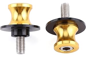 GRTLPOK Swing Arm Spool, 2PCS 6/8/10mm Motorcycle CNC Rear Stand Swing Arm Spool Sliders Stand Swingarm Bobbins(8mm Gold)