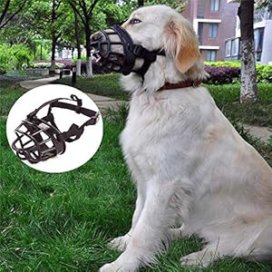 JYHY® Anti-mordedura Bozal para Perros – Cesta de Silicona/Permite Beber/Jadear y Comer,Negro 1