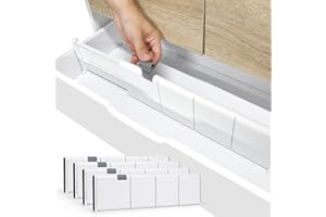 Sterneer 4-częściowy zestaw rozdzielaczy szuflad (37,5-54 cm), organizery do szuflad, separatory na ubrania, szafę, szuflady, system porządkowania, do sypialni, komody