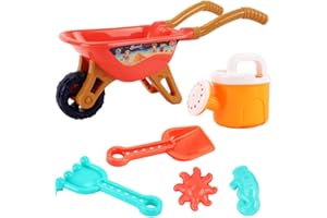 TIANBI Juego de 6 juguetes de playa para niños, juegos de playa y agua, juguetes de verano para niños, carretilla de verano, fiestas de playa, juguetes de arena para niños de 3, 4, 5 años de edad